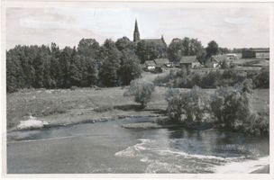Haselberg (Ostpr.), Kreis Schloßberg Haselberg (Ostpr.), Blick von der Wassermühle Brachvogel auf den Ort 