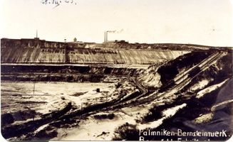 Palmnicken, Kreis Samland Palmnicken, Bernsteinwerk, Tagebau XIII Ostpreußen, Bernsteingewinnung und -verarbeitung