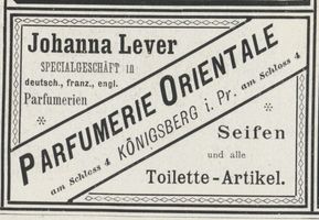 Königsberg (Pr.), Stadtkreis Königsberg Am Schloss 4 Königsberg (Pr.), Am Schloss, Parfumerie Orientale, Johanna Lever Кёнигсберг (Пр.), у Замка, парфюмерия «Ориенталь», Йоханна Леве