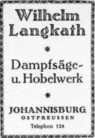 Johannisburg, Kreis Johannisburg Mühlenstraße 2-3 Johannisburg, Mühlenstraße, Langkath, Dampfsäge -u. Hobelwerk Johannisburg (Kreis), nicht verortete Bildmotive