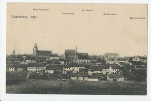 Wartenburg Kr. Allenstein, Stadt, Kreis Allenstein Wartenburg, Ortsansicht von Süden I 