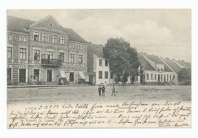 Lyck, Stadt, Kreis Lyck Hindenburgstraße (fr. Bahnhofstraße) Lyck, Hauptstraße Nr. 60, Geschäftshaus D. Scharlach und Paul Boriss 