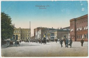 Königsberg (Pr.), Stadtkreis Königsberg Königsberg, Ostbahnhof - coloriert Königsberg, Bahnhöfe