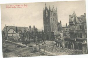 Lyck, Stadt, Kreis Lyck Lyck, Kriegszerstörungen an der Kirche II Лык, военные разрушения у церкви, II