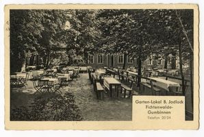 Fichtenwalde Kr. Gumbinnen, Kreis Gumbinnen Fichtenwalde Kr. Gumbinnen, Gartenlokal B. Jodlak 