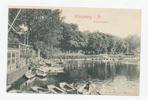 Königsberg (Pr.), Stadtkreis Königsberg Königsberg , Partie am Schlossteich, Bootanlegestelle II Königsberg, Schloßteich