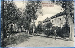 Wormditt, Kreis Braunsberg Wormditt, Guttstädter Straße mit Höherer Mädchenschule 