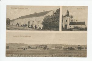 Schmolainen, Kreis Heilsberg Schmolainen, Gasthaus, Schlossturm, Ortsansicht Смолайнен, трактир, замковая башня, вид местечка