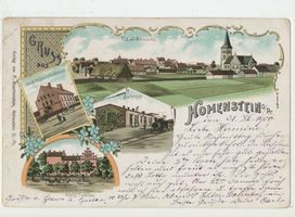Hohenstein Kr. Osterode, Stadt, Kreis Osterode Hohenstein i. Ostpr., Ortsansicht, Kgl. Präparandenanstalt, Bahnhof, Kgl. Seminar 