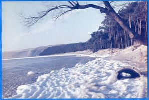 Nidden, Kreis Memel Nidden, Haffküste im Winter 