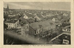 Memel, Stadt, Stadtkreis Memel Memel, Totalansicht nach dem Russeneinfall Memelland, Soldatenzeit