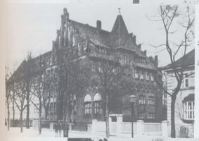 Königsberg (Pr.), Stadtkreis Königsberg Hindenburgstraße Königsberg, Hindenburgstraße, Staatliches Hufen Oberlyzeum, südwest Ansicht Königsberg, Stadtteil Hufen