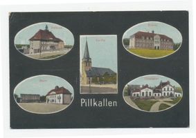 Schloßberg, Kreisstadt, Kreis Schloßberg Pillkallen, Kreisstadt, Rathaus, Schule, Markt Gasanstalt 