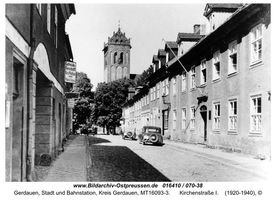 Gerdauen, Stadt und Bahnstation, Kreis Gerdauen Kirchenstraße