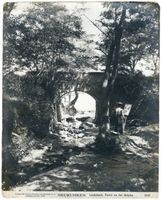 Neukuhren, Kreis Samland Neukuhren, Lachsbach und Brücke III Нойкурен, ручей Лахсбах и мост, III