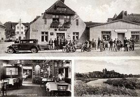 Neidenburg, Stadt, Kreis Neidenburg Neidenburg, Hotel Schwarzer Adler am Fuße der Neidenburg 