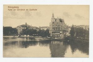 Königsberg (Pr.), Stadtkreis Königsberg Königsberg, Partie am Schloßteich mit Stadthalle III Königsberg, Schloßteich
