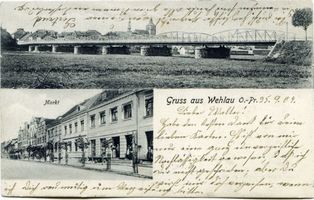 Wehlau, Kreis Wehlau Wehlau, Markt, (u.lange Brücke) Велау, рыночная площадь, (и длинный мост)