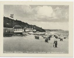 Rauschen Kr. Samland, Kreis Samland Rauschen Kr. Samland, Strand mit Seehallen und Musikpavillion Rauschen, Strand