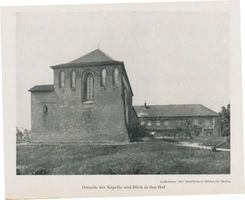 Lochstädt, Kreis Samland Lochstädt, Ordensschloß, Ostseite der Kapelle und Blick in den Hof Лохштадт, орденский замок, восточная сторона капеллы и вид во двор
