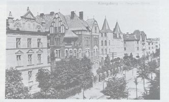 Königsberg (Pr.), Stadtkreis Königsberg Tiergartenstraße Königsberg, Hufen, Tiergartenstraße, Westseite von der Hermannallee aus gesehen Königsberg, Tiergarten