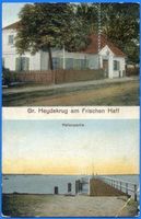Großheidekrug, Kreis Samland Groß Heydekrug, Haus August Moerke und Hafenpartie 
