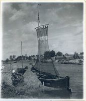 Gilge, Kreis Labiau Gilge, Kurenkahn auf dem Gilgestrom Labiau, Orte im Kreis
