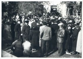 Memel, Stadt, Stadtkreis Memel Memel, Landtagswahl, Andrang vor dem Wahllokal II 