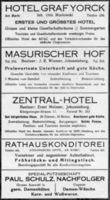 Johannisburg, Kreis Johannisburg Johannisburg, Werbung verschiedener Hotels Йоханнисбург, реклама различных отелей
