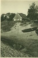 Nidden, Kreis Memel Nidden, Schornsteinloses Fischerhaus III Kurische Nehrung, Fischerei