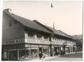 Memel, Stadt, Stadtkreis Memel Börsenstraße Memel, Börsenstraße, Geschäftshäuser Мемель, Бёрзенштрассе, торговые дома