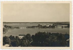 Lyck, Stadt, Kreis Lyck Lyck, Blick auf die Schloßinsel im Lycksee IX 
