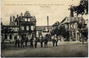 Neidenburg, Stadt, Kreis Neidenburg Kleiner Markt Neidenburg, Zerstörungen am kleinen Markt Neidenburg, Großer und Kleiner Markt