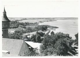 Ortelsburg, Stadt, Kreis Ortelsburg Ortelsburg, Blick auf den Haussee von der Stadt aus Ortelsburg, Haussee