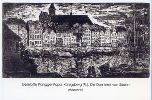 Königsberg (Pr.), Stadtkreis Königsberg Königsberg (Pr.), Dominsel von Süden, Holzschnitt Königsberg, Dom