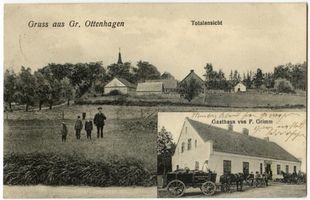 Groß Ottenhagen, Kreis Samland Groß Ottenhagen, Ortsansicht und Gasthaus 