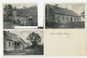 Pilchen, Kreis Johannisburg Pilchen, Poststelle, Schule, Dorfansicht 