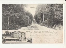 Groß Raum, Kreis Samland Groß Raum Kr. Samland, Waldpartie, Bahnhof, III Samland, Orte im Kreis