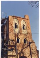 Arnau Kr. Samland, Kreis Samland Arnau, Kirche, eingerüsteter Turm II Арнау, церковь, башня в строительных лесах, II