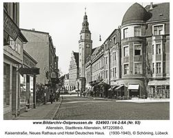 Allenstein, Stadtkreis Allenstein Kaiserstraße  Allenstein, Neues Rathaus