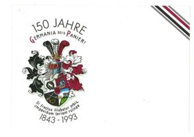 Königsberg (Pr.), Stadtkreis Königsberg Königsberg (Pr.), Karte der Burchenschaft Germania, 150 Jahre Stiftungsfest Кёнигсберг (Пр.), открытка братства «Германия», 150-летний праздник основания
