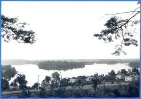 Darethen, Kreis Allenstein Darethen, Wulpingsee mit Hertha-Insel Masurische Seen