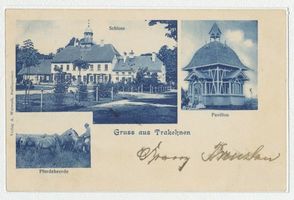 Groß Trakehnen, Kreis Ebenrode Groß Trakehnen, Schloss, Pavillon, Pferdeherde Гросс Тракенен, замок, павильон, табуны лошадей