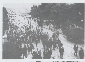 Königsberg (Pr.), Stadtkreis Königsberg Brandenburger Straße Königsberg, Ponarth, Brandenburger Straße mit Blick nach Westen zum Bahnhof Ponarth Königsberg, Stadtteil Ponarth