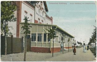 Kahlberg-Liep, Ort, Kreis Elbing Kahlberg-Liep, Hotel Kahlberg mit Dampfersteg 