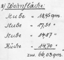  4 Bauzeichnungen eines Wohnhauses mit Stall für 30 Morgen in Grundrissen und Querschnitten  Bl. 6 - Wohnfläche Bauzeichnungen für Neubauten von Gehöften durch Ostpreußische Landgesellschaft m.b.H., Königsberg