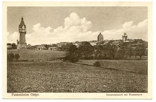 Passenheim, Stadt, Kreis Ortelsburg Passenheim, Gesamtansicht mit Wasserturm Пассенхайм, общий вид с водонапорной башней