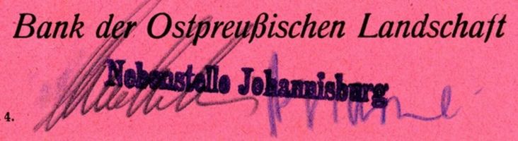 Johannisburg, Kreis Johannisburg Bahnhofstraße 6 Johannisburg, Bahnhofstraße, Bank der Ostpreussischen Landschaft, Ausschnitt Johannisburg (Kreis), nicht verortete Bildmotive