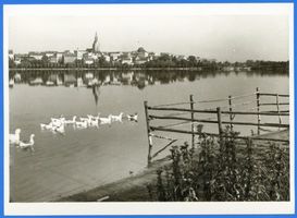 Lyck, Stadt, Kreis Lyck Lyck, Blick über den See auf die Stadt IV Masurische Seen