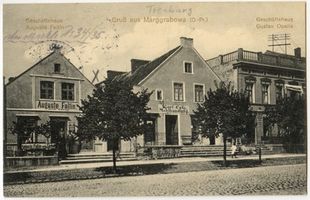 Treuburg, Kreis Treuburg Marggrabowa, Geschäftshäuser Auguste Faltin und Gustav Opalla Маркграбова, торговые дома Августы Фальтин и Густава Опаллы